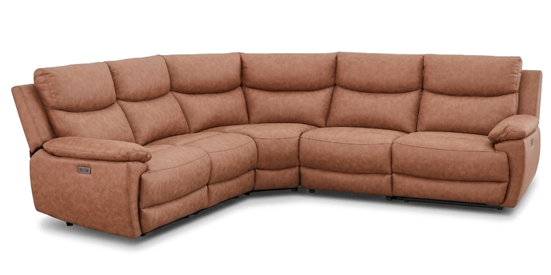 Angolare con 2 sedute relax, in microfibra antimacchia.