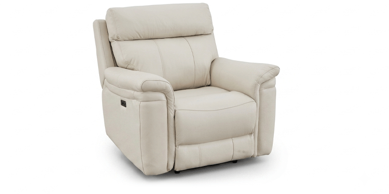 Poltrona con seduta relax elettrica Zero Gravity, in vera pelle e scocca in pvc.