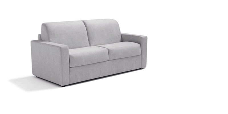 Divano 3 posti con letto a ribalta (materasso H.16 cm), senza contenitore dei guanciali, in microfibra antimacchia.